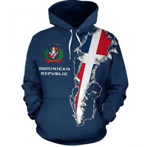 Dominican Blue Unique 3D Printed Sublimation Hoodie