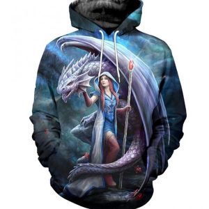 Dragon Blue Unique 3D Printed Sublimation Hoodie
