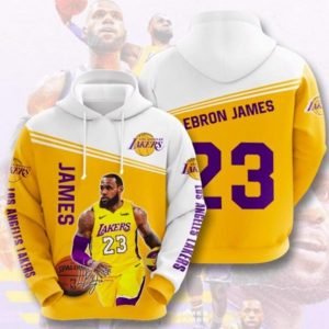 Ebron James 23 Los Angeles Lakers Hoodie 3D
