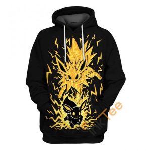 Eevee And Jolteon Pokemon Hoodie 3D