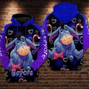 Eeyore Cartoon Winnie The Pooh Movie Disney 2 Over Print 3D Hoodie