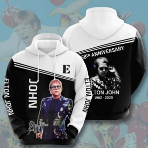 Elton John Singer Anniversary 3D Pullover Hoodies