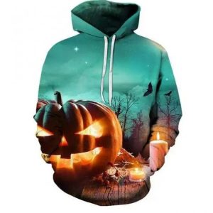 Evil Pumpkin Green Halloween 3D Hoodie