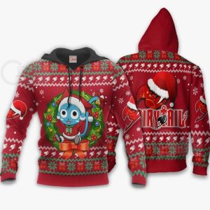 Fairy Tail Happy Anime Custom Xmas Hoodie 3D