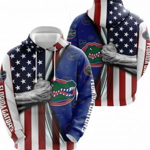 Florida Gators American Flag Ripped 3D Hoodie
