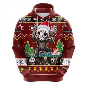 Friday the 13th Christmas Character Chibi Horror Christmas cute Noel Mc Ugly Hoodie 3D