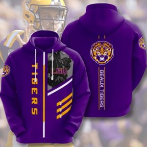 Geaux Tigers Purple Hoodie 3D