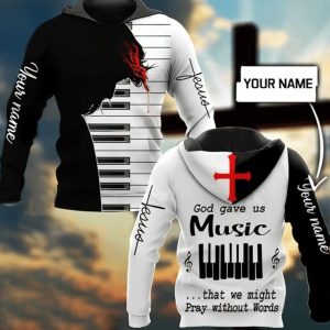 God Gave Us Music Jesus Hoodie 3D