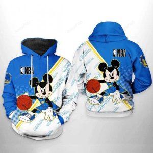 Golden State Warriors NBA Mickey 3D All Over Print Hoodie