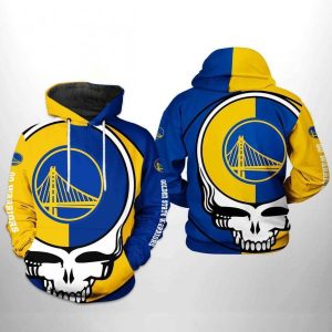Golden State Warriors NBA Team Logo Grateful Dead Skull Style 3D Printed Hoodie
