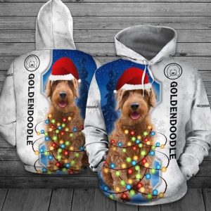 Goldendoodle Blue And White Amazing Design 3D Printed Sublimation Hoodie