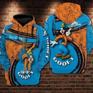 Goofy Disney Pattern Over Print 3D Hoodie
