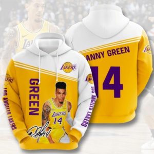Green 14 Los Angeles Lakers Hoodie 3D