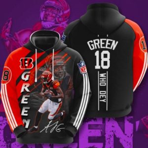Green 18 Who Dey Sport Hoodie 3D