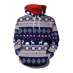 Guys Popular Christmas Theme 3D Printed Oversized Hoodie