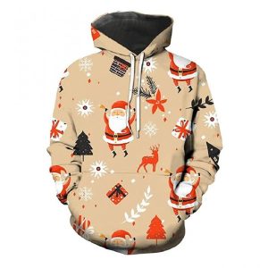 Hisayhe Unisex Christmas Pattern Pullover Fashion 3D Print Hoodie