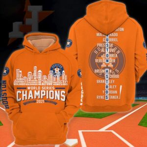 Houston Astros Champions 2021 Full Print 3D Hoodie