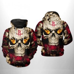 Houston Rockets NBA Skull 3D Printed Hoodie