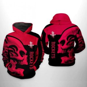 Houston Rockets NBA Skull Team 3D Printed Hoodie
