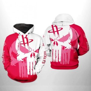 Houston Rockets NBA Team Skull 3D Printed Hoodie