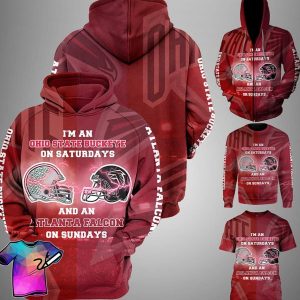 I Am An Ohio State Buckeyes On Saturdays And An Atlanta Falcons On Sundays 3D Hoodie