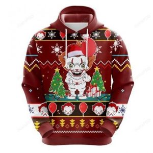 IT Pennywise Horror Christmas Hoodie 3D