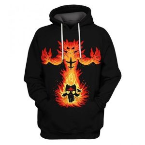 Inner Fire Cat 3D All Over Print Hoodie Zip Up Hoodie