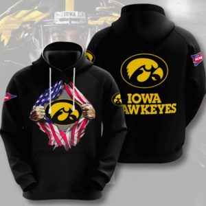 Iowa Hawkeyes Black Sport Hoodie 3D