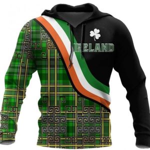 Ireland Shamrock Irish St Patricks Day Unisex 3D Hoodie