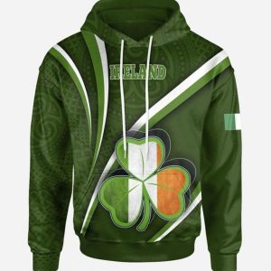 Irish Girl Shirt St Patricks Day Celtic Clover Irish Unisex 3D Hoodie