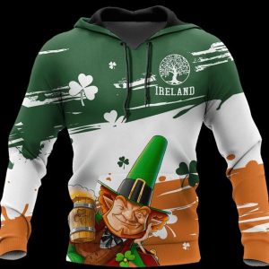 Irish St Patrick Day Drinking Beer Unisex 3D Hoodie