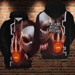 Jack Skellington Cartoon The Nightmare Before Christmas Over Print 3D Hoodie