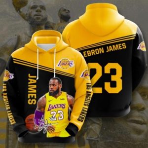 James Los Angeles Lakers 23 Hoodie 3D