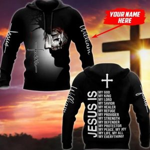 Jesus Is My Everything Black Color Jesus Hoodie 3D