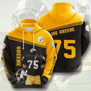 Joe Greene Yellow And Black 75 Hoodie 3D