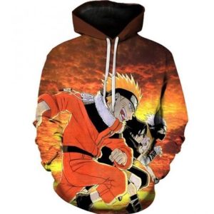 Kakashi Sakura Sasuke and Naruto Dope Anime Naruto 3D Print Hoodie