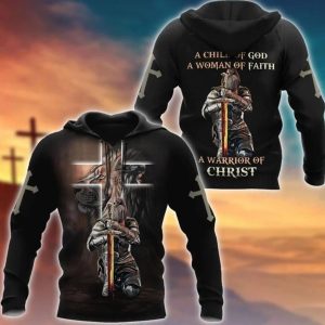 Knight Templar A Child Of God A Woman Of Faith Jesus Hoodie 3D