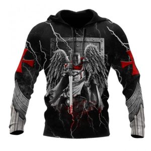 Knight Templar With Wings Said Amen Jesus Hoodie 3D