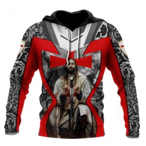 Knights Templar Jesus Cross Hoodie 3D