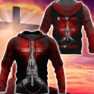 Know God Know Peach Jesus Hoodie 3D