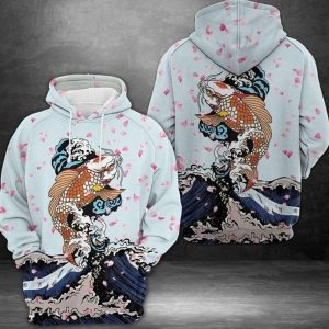 Koi Blue Unique 3D Printed Sublimation Hoodie