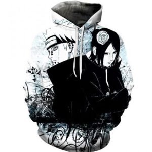 Konan  Yahiko 3D Print Japanese Anime Naruto Shippuden Hoodie