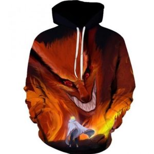 Kurama and The Hokage Minato Dope Anime Naruto 3D Print Hoodie