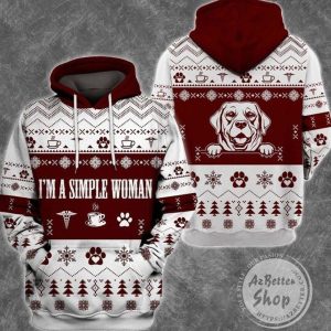 Labrador White Red Fashion 3D Printed Sublimation Hoodie