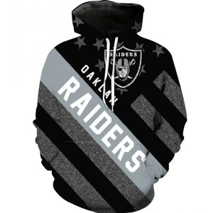 Las Vegas Raiders 3D Hoodie Flag Skull  Football Sports Team