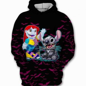 Lilo and Stitch Nightmare before christmas 3D Hoodie