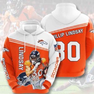 Lindsay Nfl Denver Broncos 3d Hoodie