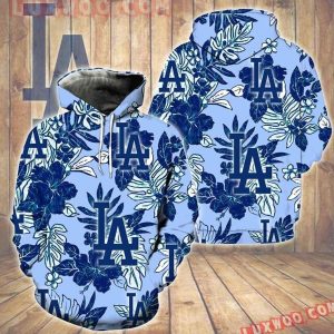 Los Angeles Dodgers Hawaiian Tropical Flower New Hoodie 3D