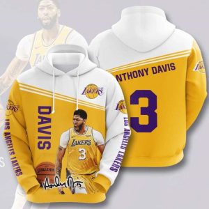 Los Angeles Lakers Davis Custom Hoodie 3D