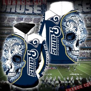 Los Angeles Rams Skull  3D Hoodie